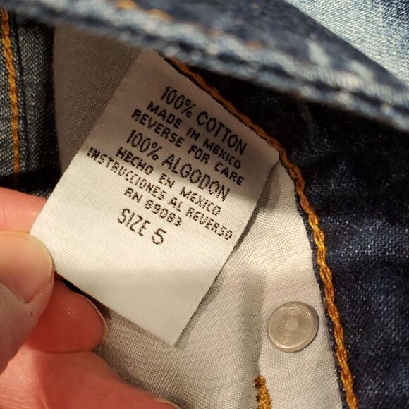 Trashed Glammed Up Grunge Lace Sequins Sugar Skull Denim Skirt, Sz 5 Custom UP - Picture 9 of 9